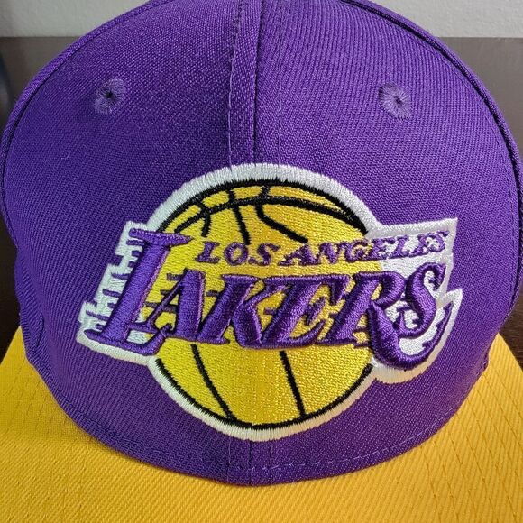 New Era NBA Los Angeles Lakers Purple Gold Snapback Hat Baseball Cap Kobe LeBron - Picture 6 of 11
